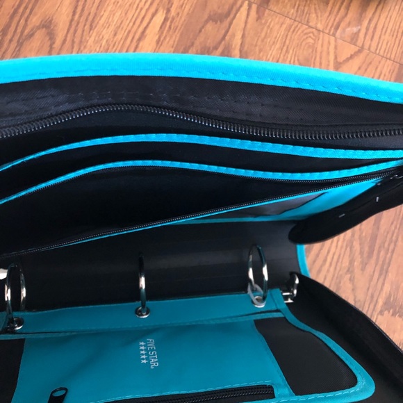 Mead Five Star 2” Zipper Binder Black Aqua - Picture 11 of 11